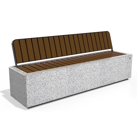 Modulinis betoninis suolas apdirbtas smulkia granito skaldele 'Premium / 200x54xH/81cm / BS-268-B'