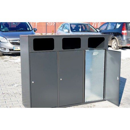 Metal litter bin for sorting 'Etna III 3x120L'