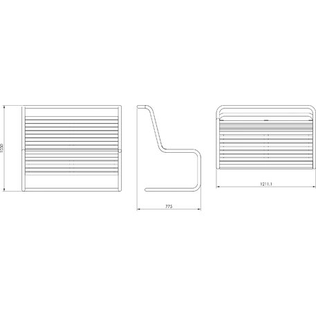 Metal bench 'BD/FULFIT_LFT257.01_120cm/MDL'