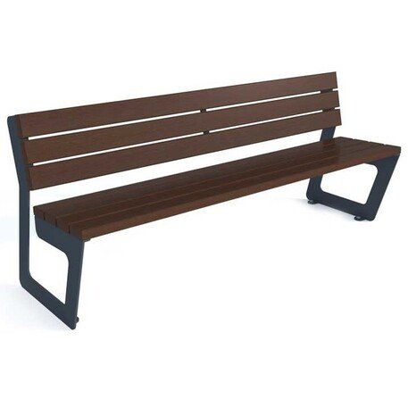 Metal bench with backrest 'BDS_MBG/35-180cm'