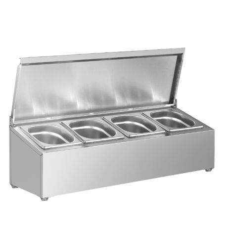 Vetrina ingredienti in acciaio inox (non congelato) '4xGN1/6 - 163x176mm'