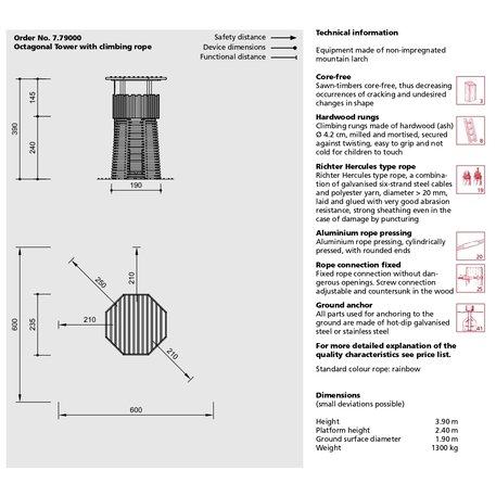 Children's playground element '7.789000 _Octagonal Tower'