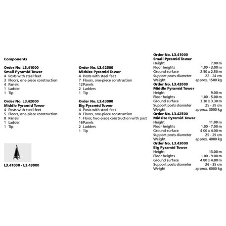 Children's playground element 'L3.42000 _Middle Pyramid Tower, H/9 m'