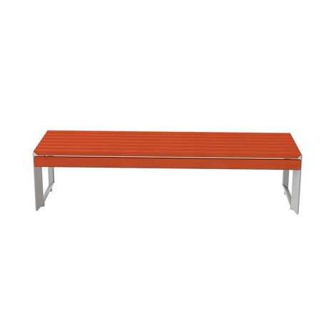 Metal bench without backrest made of Iroko wood 'Urbano 1209/MDL'
