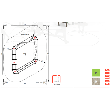 Vaikų žaidimo aikštelės kompleksas 'MBG-1053/EP 06-4003-R29'