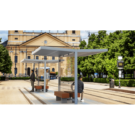 Dvipusė autobusų stotelės stoginė, paviljonas 'Premium / Noi / 606-PE-D-COMP1'