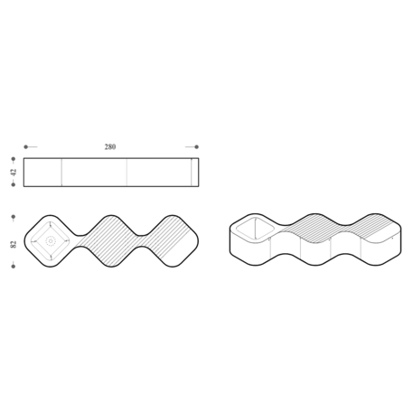 Metalinis suoliukas su vazonu, Okumè mediena 'Okume_608-3ML-F'