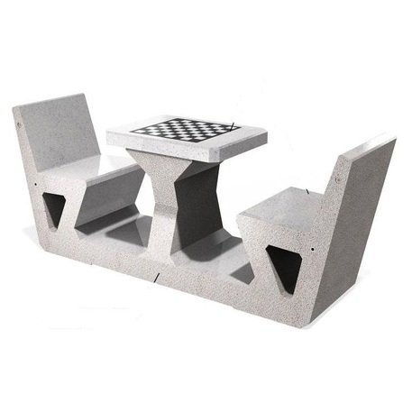 Beton Schachtisch und Bänke 2 Stk. 'Premium / 231x60xH/95cm / BS-282-E'