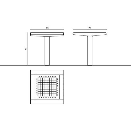 Metalinis šachmatų žaidimo stalas pagamintas iš Iroko medienos 'Premium / STF/002210/MDL'