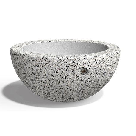 Apvalus betoninis terrazo vazonas (gėlinė) 'Premium / Ø50xH/23,5cm / BS-372'