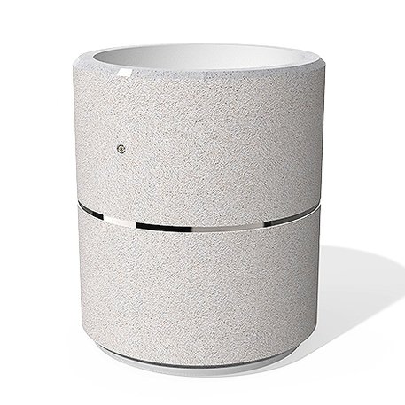 Apvalus betoninis vazonas – gėlinė, padengta smulkia granito skaldele 'Premium / Ø85xH/100cm_BS-382'