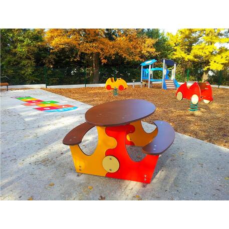 Žaidimų stalas su suolais vaikų aikštelėms 'MO_TA-6003-14'