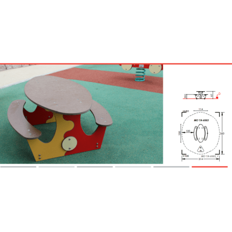 Žaidimų stalas su suolais vaikų aikštelėms 'MO_TA-6003-14'