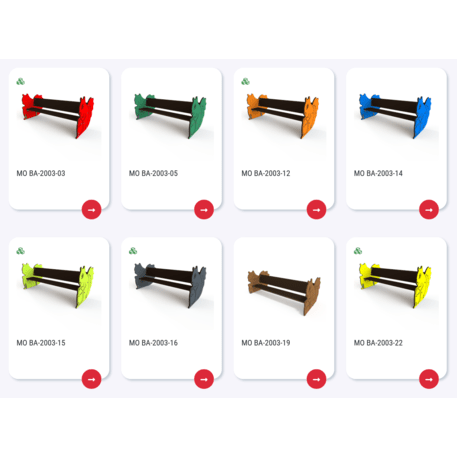 Spalvotas suoliukas vaikų žaidimo aikštelėms 'MO_BA-2003-02'