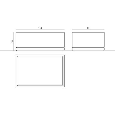 Betoninis lauko vazonas, gėlinė 'Regular / 119x79xH/45cm / BS-185'