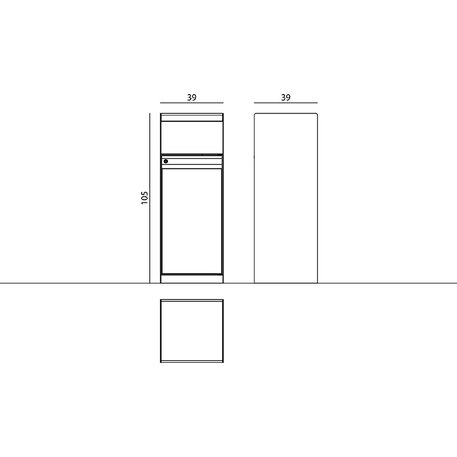 Metalinė šiukšliadėžė su stogeliu 'FARGE / 003245_60L'