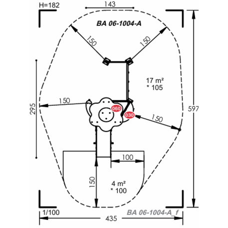 Vaikų žaidimų aikštelių įranga Baby linija – mažiesiems 'MBG-2026_BA 06-1004-A15'