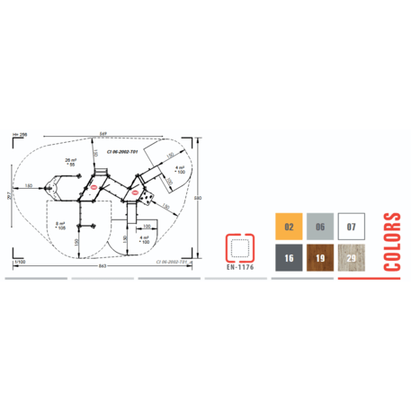  Vaikų žaidimo aikštelės kompleksas, kolekcija 'Piratų laivas / MBG-1183_CI 06-2002-T01'