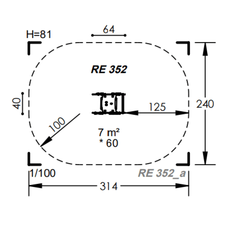 Spyruokliukas vaikų žaidimų aikštelėms 'MBG-1154_RE 360-15'