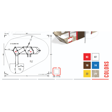  Vaikų žaidimo aikštelės kompleksas, kolekcija 'Piratų laivas / MBG-1209_CI 12-2002-T04'