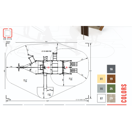  Vaikų žaidimo aikštelės kompleksas, kolekcija 'Piratų laivas / MBG-1228_CI 15-1005-T02'
