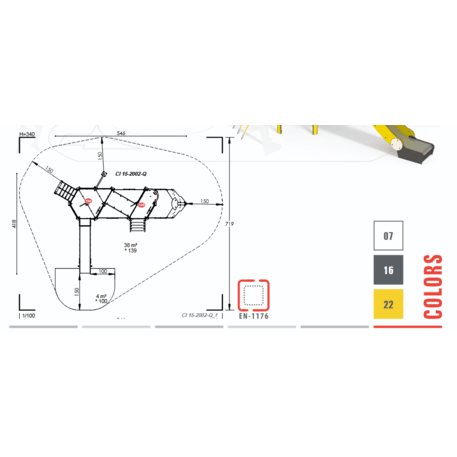  Vaikų žaidimo aikštelės kompleksas, kolekcija 'Piratų laivas / MBG-1238_CI 15-2002-Q22'
