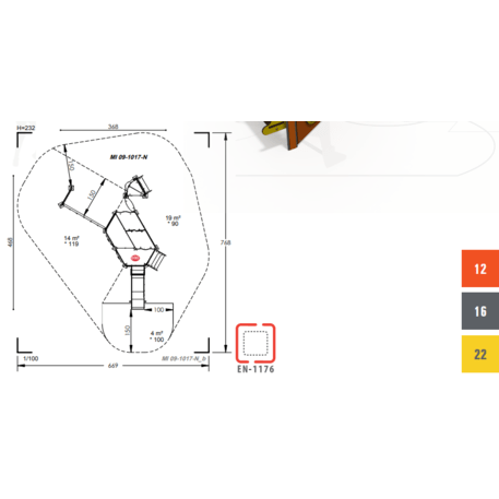 Žaidimų aikštelių kompleksas vaikams nuo 2 metų amžiaus – kolekcija 'MINI / MBG-2173_MI 09-1017-N22'