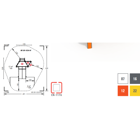 Žaidimų aikštelių kompleksas vaikams nuo 2 metų amžiaus – kolekcija 'MINI / MBG-2183_MI 09-1034-N22'
