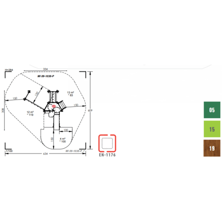 Žaidimų aikštelių kompleksas vaikams nuo 2 metų amžiaus – kolekcija 'MINI / MBG-2193_MI 09-1038-P15'