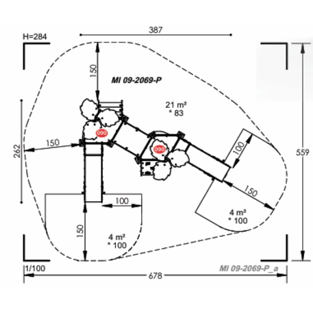 Žaidimų aikštelių kompleksas vaikams nuo 2 metų amžiaus – kolekcija 'MINI / MBG-2271_MI 09-2069-P15'