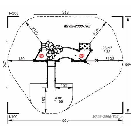 Žaidimų aikštelių kompleksas vaikams nuo 2 metų amžiaus – kolekcija 'MINI / MBG-2286_MI 09-2080-T02'