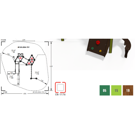 Žaidimų aikštelių kompleksas vaikams nuo 2 metų amžiaus – kolekcija 'MINI / MBG-2213_MI 09-2004-T01'
