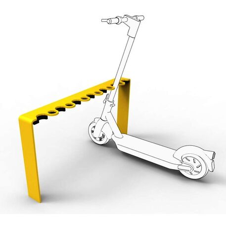 Metalinis paspirtukų laikiklis / stovas su guma 'STF/28-11-01/MDL'