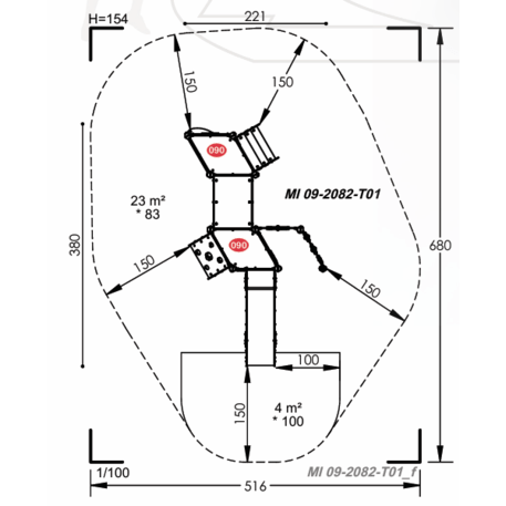 Žaidimų aikštelių kompleksas vaikams nuo 2 metų amžiaus – kolekcija 'MINI / MBG-2289_MI 09-2082-T01'