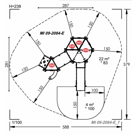 Žaidimų aikštelių kompleksas vaikams nuo 2 metų amžiaus – kolekcija 'MINI / MBG-2296_MI 09-2084-E03'