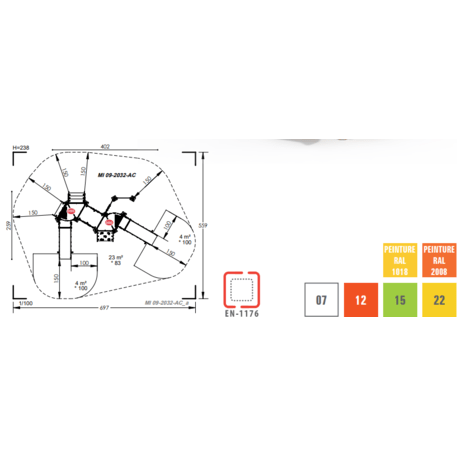 Žaidimų aikštelių kompleksas vaikams nuo 2 metų amžiaus – kolekcija 'MINI / MBG-2236_MI 09-2032-AC07'