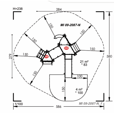 Žaidimų aikštelių kompleksas vaikams nuo 2 metų amžiaus – kolekcija 'MINI / MBG-2299_MI 09-2087-N22'