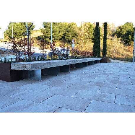 Betoninis modulinis suolas su arba be atlošo 'Premium / Pause 262,5cm'