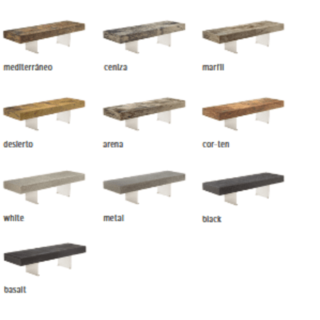 Betoninis modulinis suolas su arba be atlošo 'Premium / Pause 262,5cm'