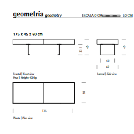 Betoninis modulinis suolas su arba be atlošo 'Premium / Pause 262,5cm'