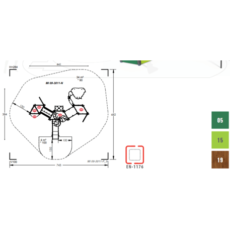 Žaidimų aikštelių kompleksas vaikams nuo 2 metų amžiaus – kolekcija 'MINI / MBG-2321_MI 09-3011-P15'