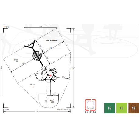 Žaidimų aikštelių kompleksas vaikams nuo 2 iki 10 metų amžiaus – kolekcija 'MAXI / MBG-2383_MA 12-1048-P15'