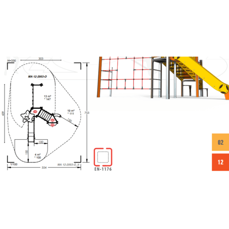 Žaidimų aikštelių kompleksas vaikams nuo 2 iki 10 metų amžiaus – kolekcija 'MAXI / MBG-2389_MA 12-2003-O99'