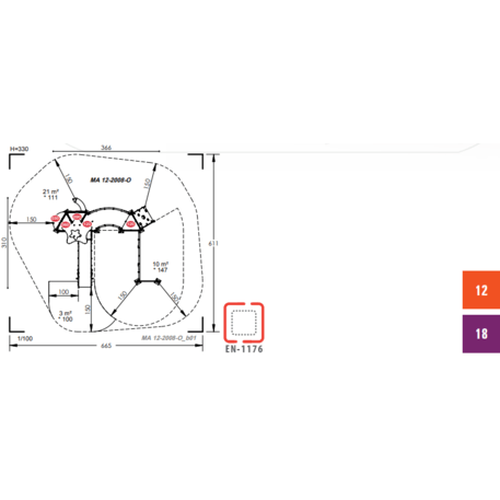 Žaidimų aikštelių kompleksas vaikams nuo 2 iki 10 metų amžiaus – kolekcija 'MAXI / MBG-2398_MA 12-2008-O18'