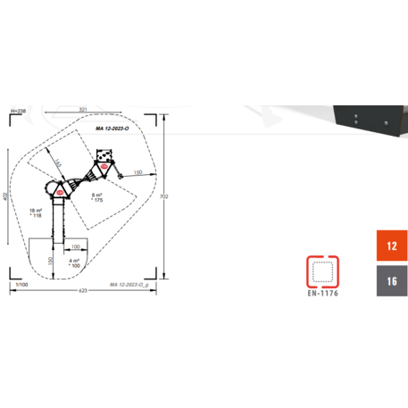 Žaidimų aikštelių kompleksas vaikams nuo 2 iki 10 metų amžiaus – kolekcija 'MAXI / MBG-2407_MA 12-2023-O16'