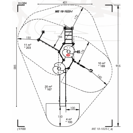 Spielplatzkomplex für Kinder von 2 bis 12 Jahren – Kollektion 'MEGA / MBG-2535_ME 18-1025-I22'