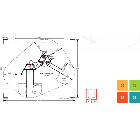 Žaidimų aikštelių kompleksas vaikams nuo 2 iki 10 metų amžiaus – kolekcija 'MAXI / MBG-2447_MA 12-2089-T04'