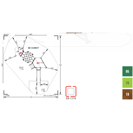 Complesso per parco giochi per bambini dai 2 anni – collezione 'MAXI / MBG-2454_MA 12-2094-P15'