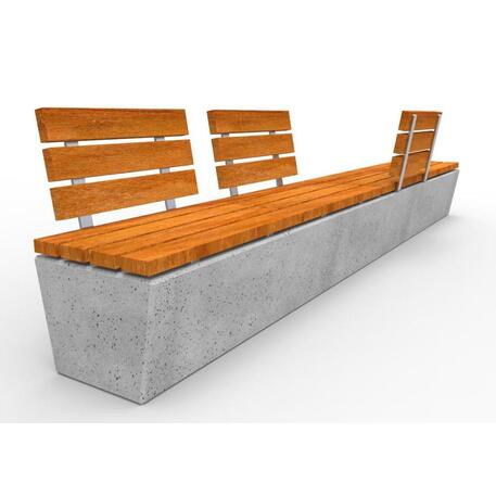 Betoonpink seljatoega / seljatoeta, Iroko puidust istepinnaga 'Premium Collection / STF/13-04-25/MDL'