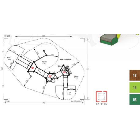 Žaidimų aikštelių kompleksas vaikams nuo 2 iki 10 metų amžiaus – kolekcija 'MAXI / MBG-2488_MA 12-3053-P15'
